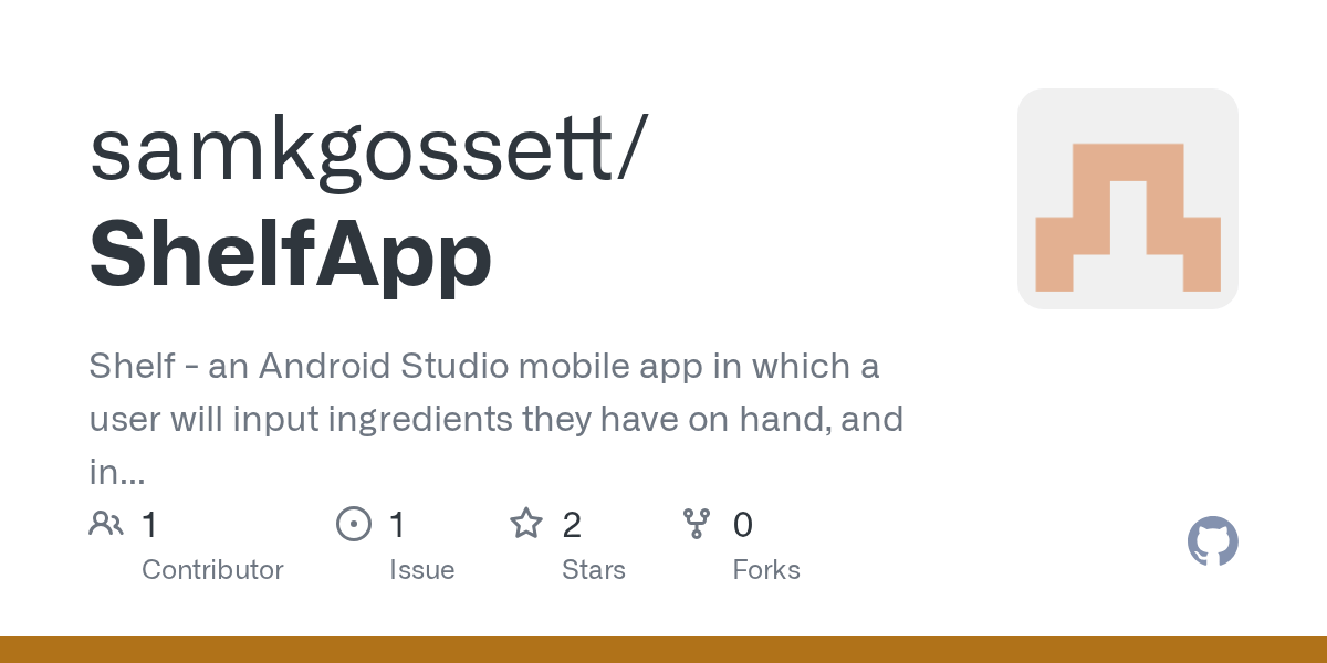 GitHub samkgossett/ShelfApp Shelf an Android Studio mobile app in