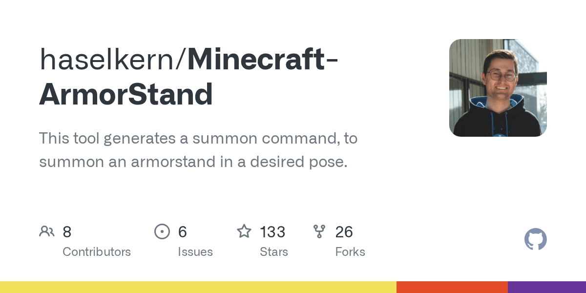 GitHub haselkern/MinecraftArmorStand This tool generates a summon