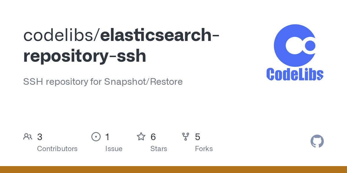GitHub codelibs/elasticsearchrepositoryssh SSH repository for