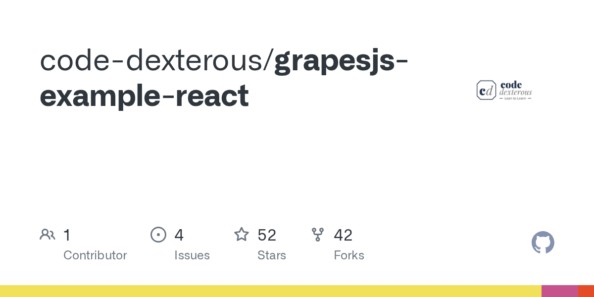 GitHub codedexterous/grapesjsexamplereact