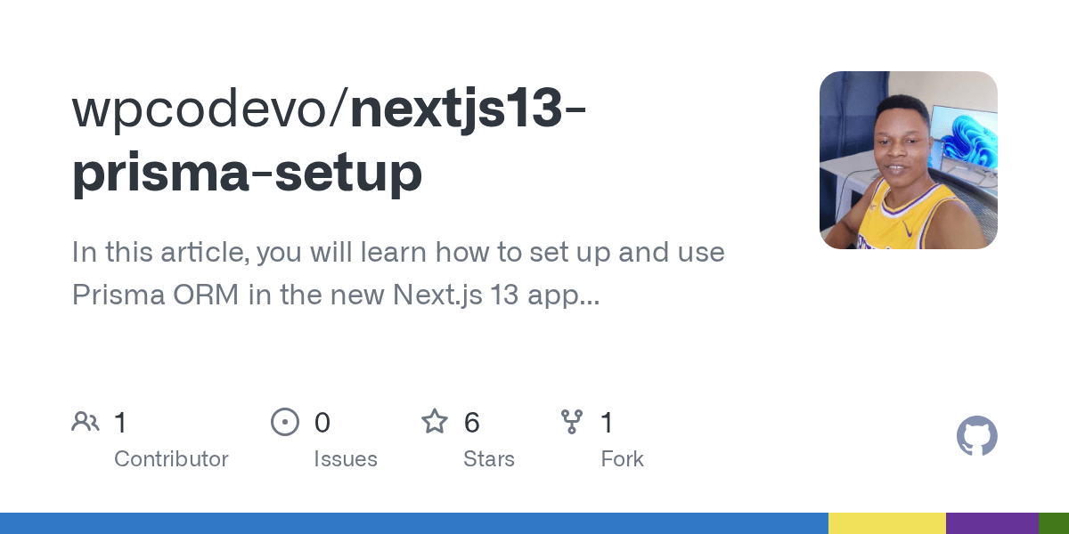 GitHub wpcodevo/nextjs13prismasetup In this article, you will(01)
