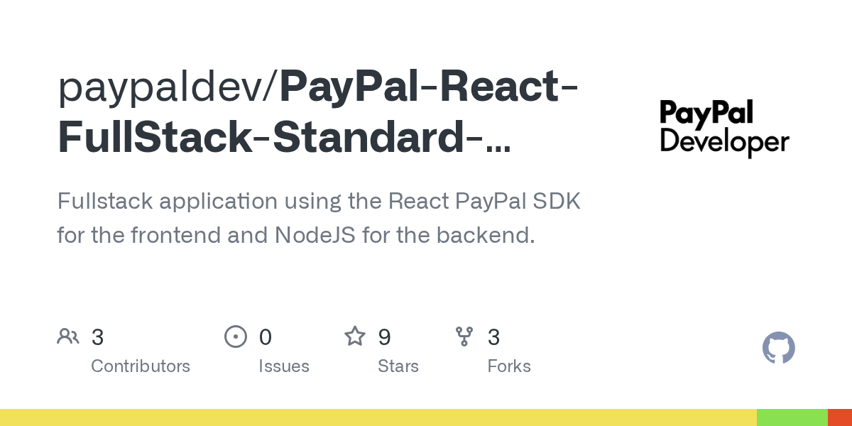 GitHub paypaldev/PayPalReactFullStackStandardCheckoutSample
