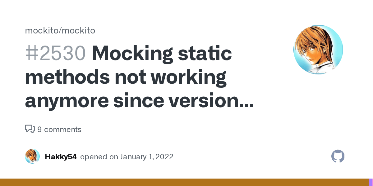 Mocking static methods not working anymore since version 4.2.0 · Issue
