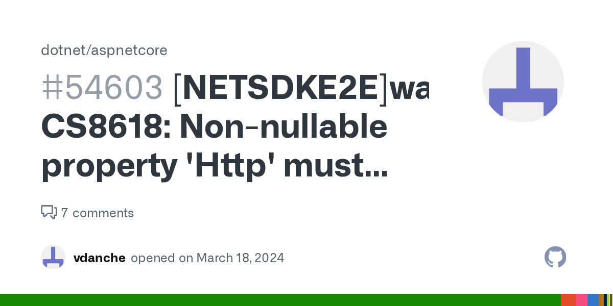 CS8618 Nonnullable property 'Http' must contain a