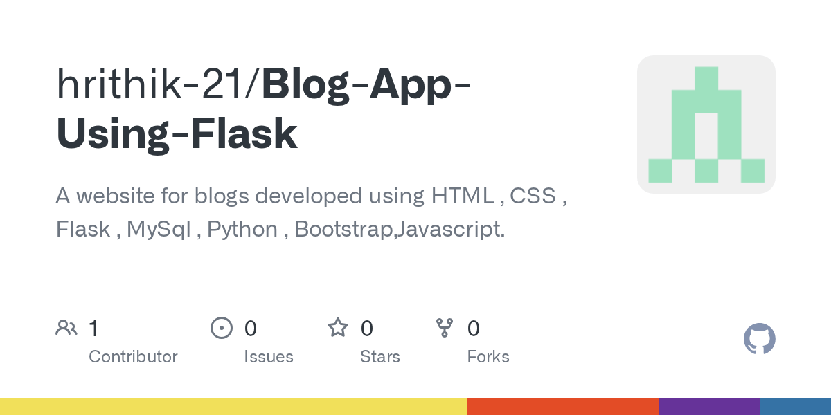 GitHub hrithik21/BlogAppUsingFlask A website for blogs developed