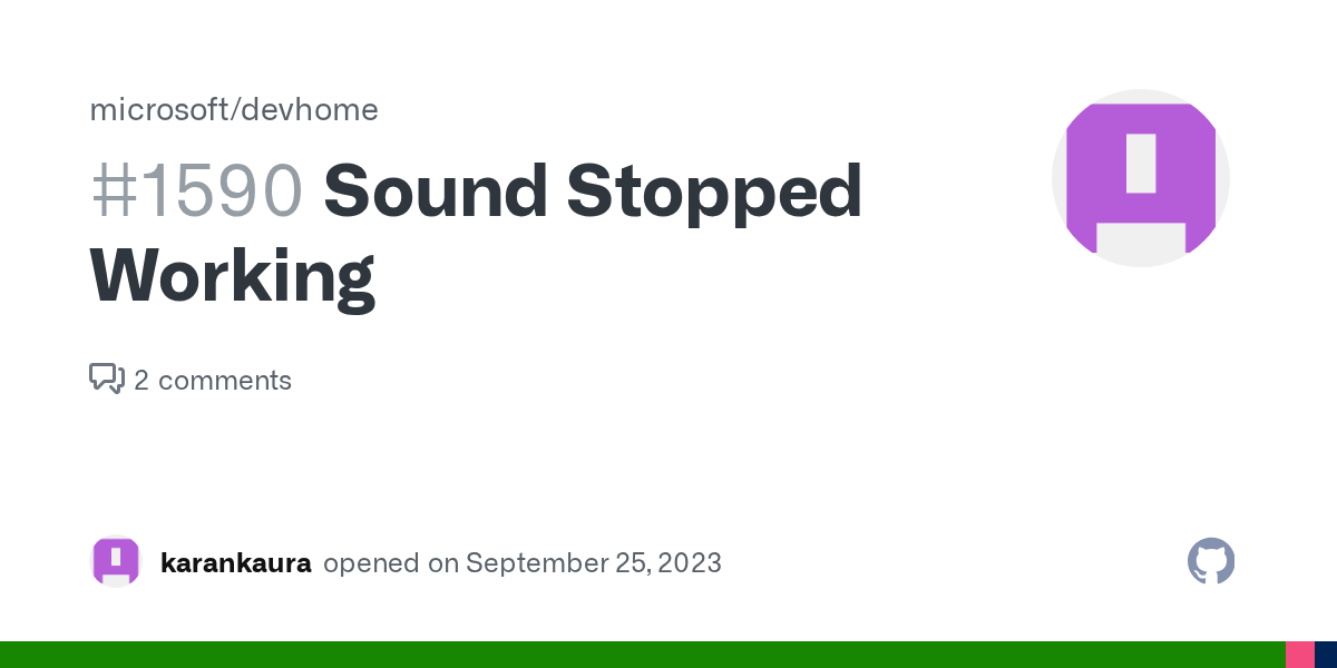 Sound Stopped Working · Issue 1590 · microsoft/devhome · GitHub