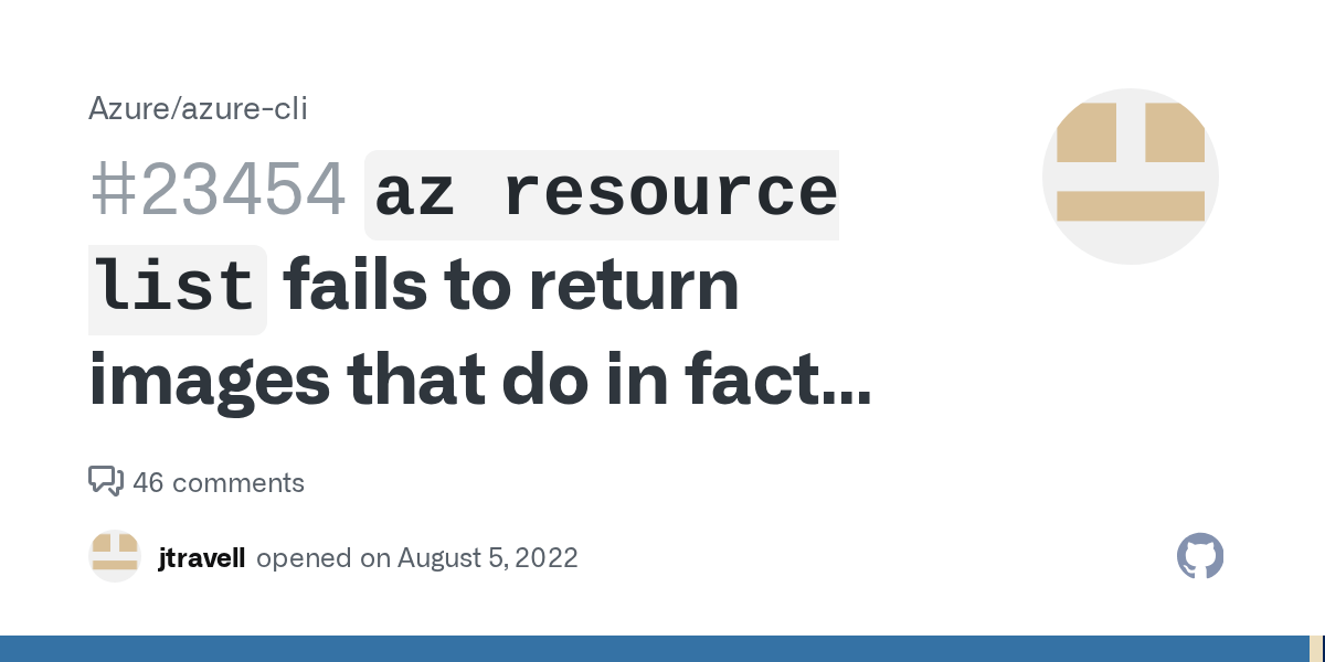 `az resource list` fails to return images that do in fact exist · Issue
