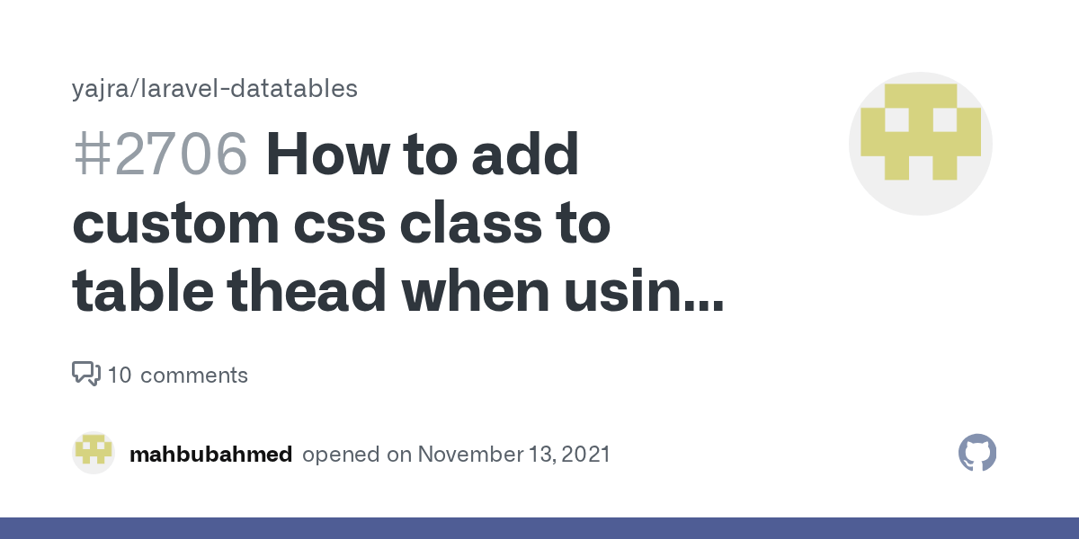 How to add custom css class to table thead when using DataTables as a