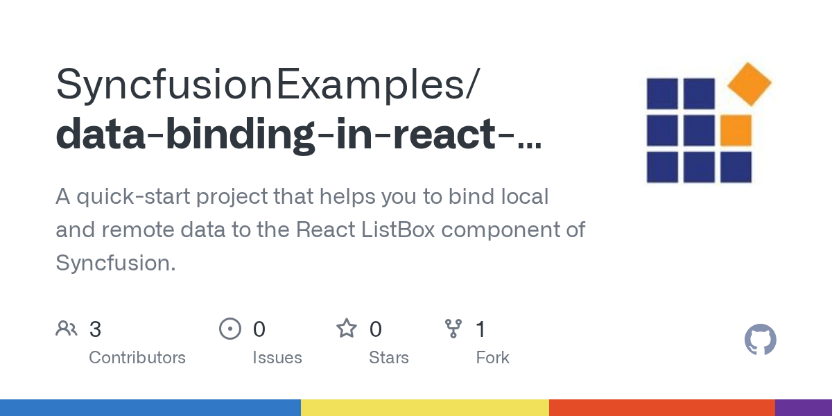 GitHub SyncfusionExamples/databindinginreactlistbox A quick