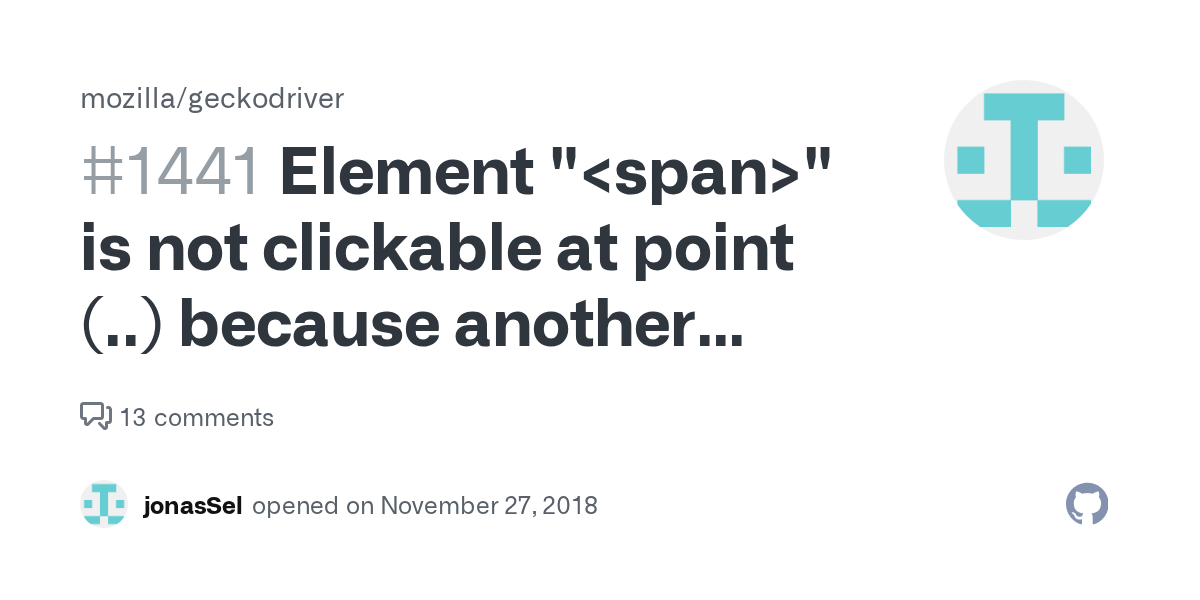 Element " " is not clickable at point (..) because another element