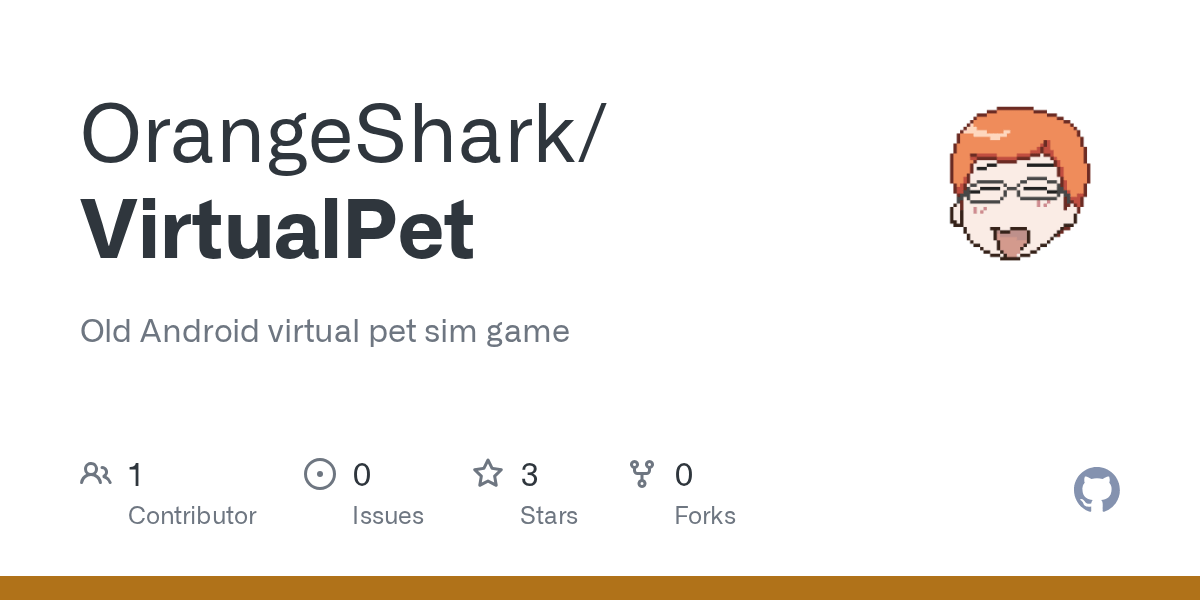 GitHub OrangeShark/VirtualPet Old Android virtual pet sim game