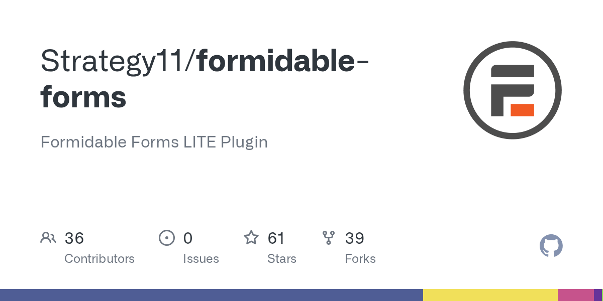 GitHub Strategy11/formidableforms Formidable Forms LITE Plugin