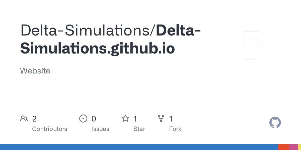 GitHub DeltaSimulations/DeltaSimulations.github.io site