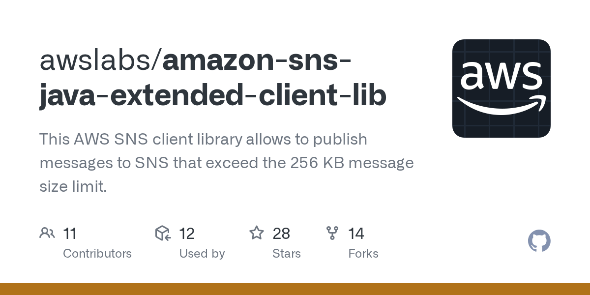GitHub awslabs/amazonsnsjavaextendedclientlib This AWS SNS