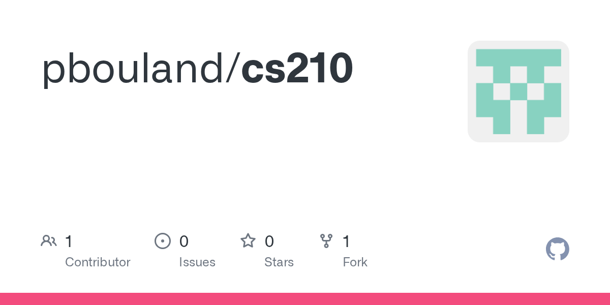 GitHub - pbouland/cs210