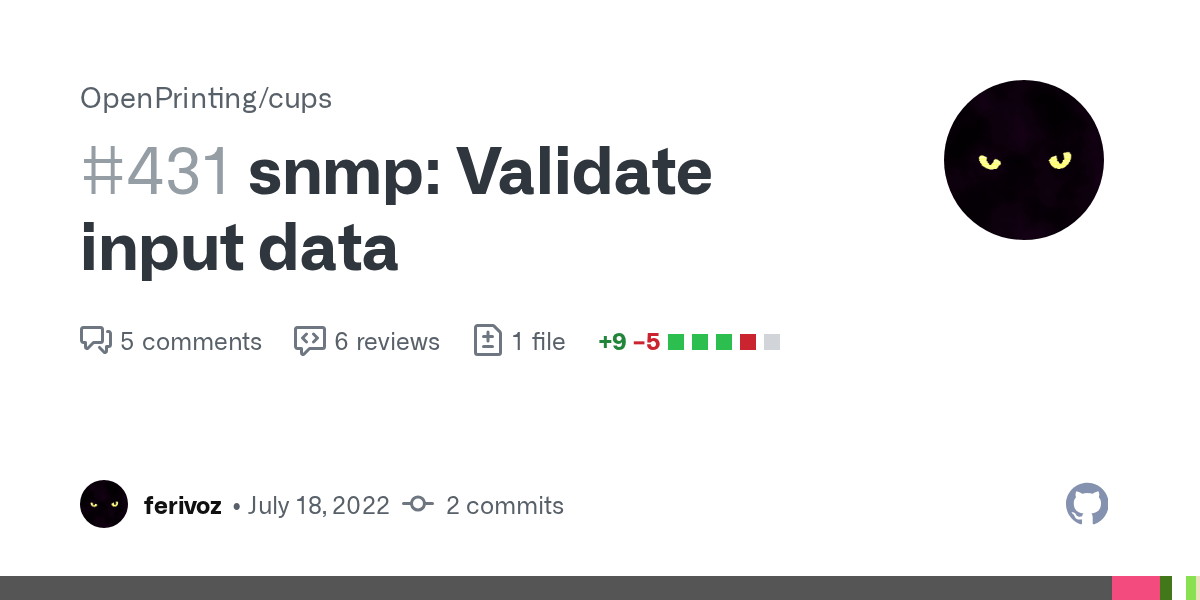 snmp Validate input data by ferivoz · Pull Request 431 · OpenPrinting