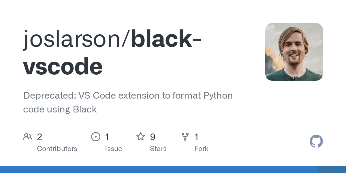 GitHub joslarson/blackvscode Deprecated VS Code extension to