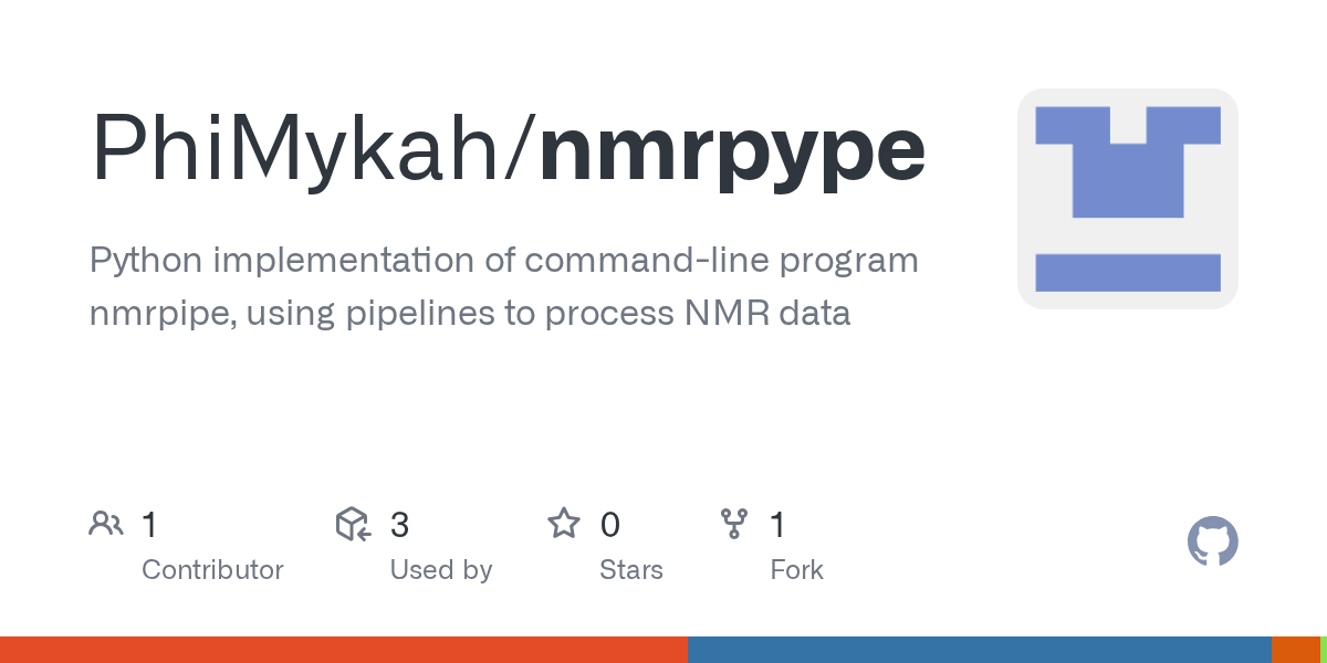 GitHub PhiMykah/nmrpype Python implementation of commandline