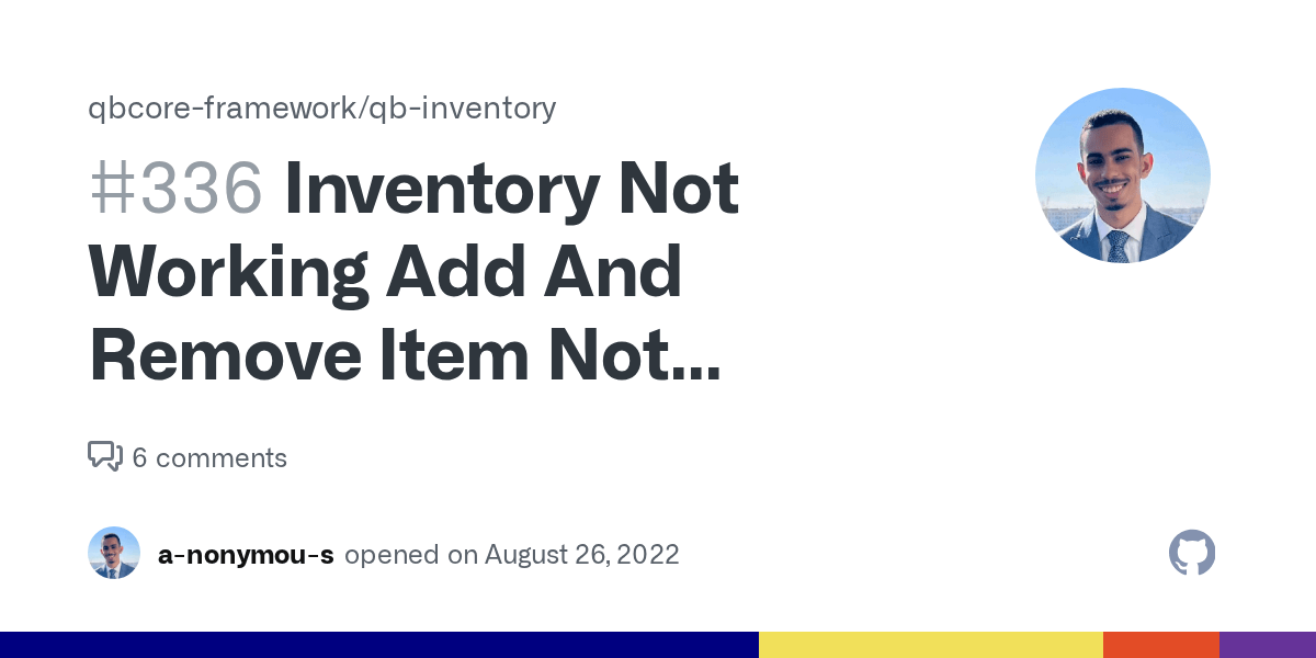 Inventory Not Working Add And Remove Item Not Working · Issue 336
