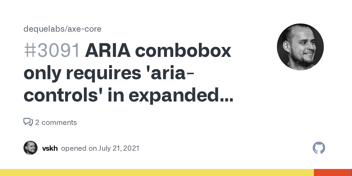 ARIA combobox only requires 'ariacontrols' in expanded state · Issue