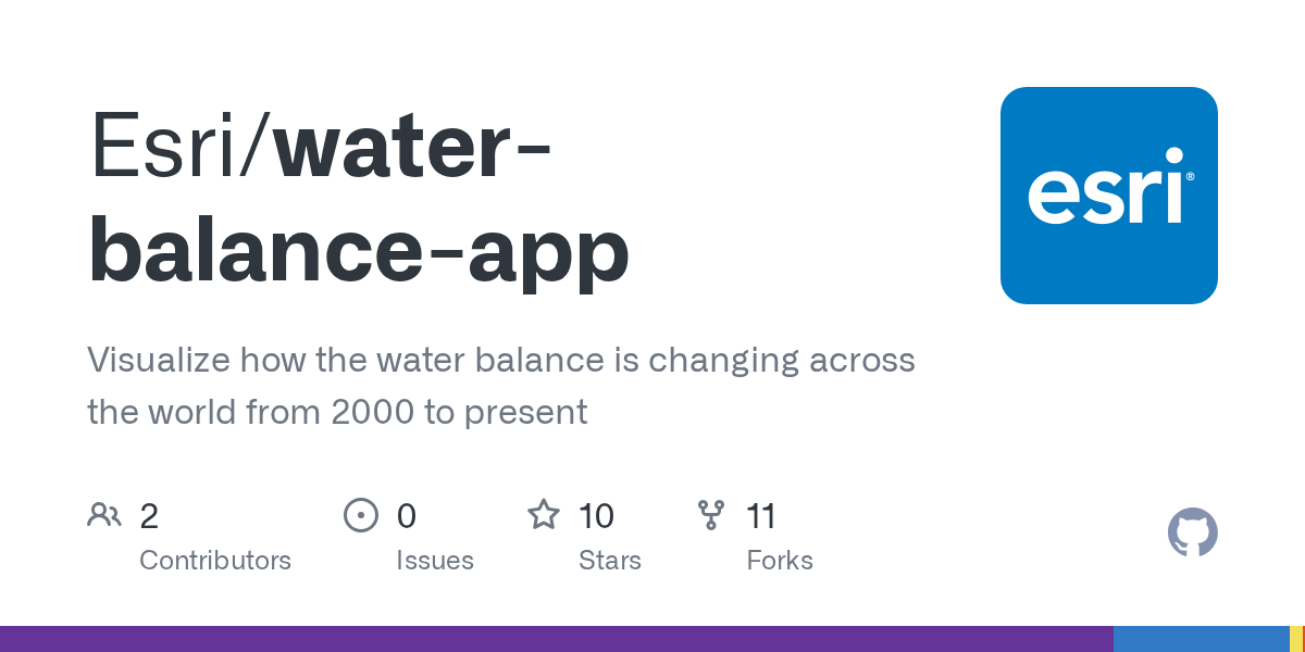 GitHub Esri/waterbalanceapp Visualize how the water balance is changing across the world