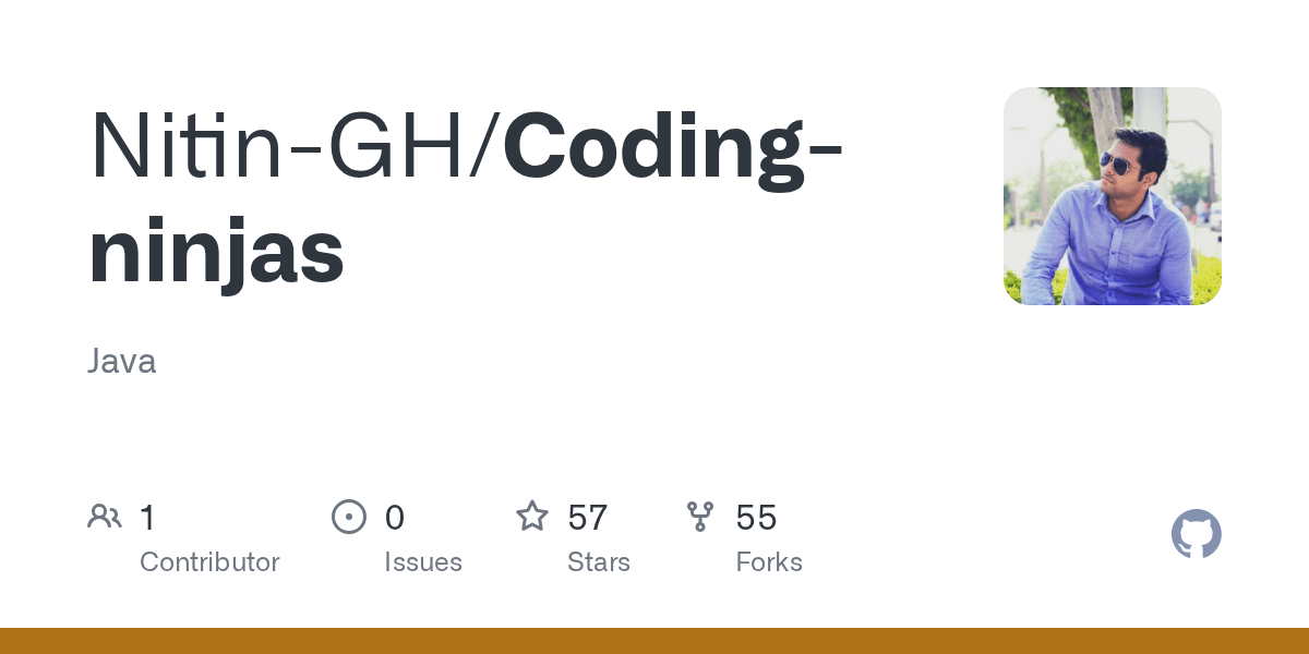 GitHub NitinGH/Codingninjas Java