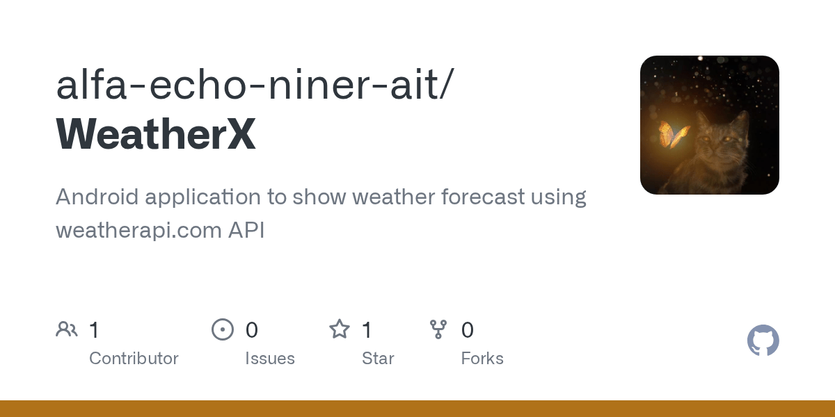 GitHub alfaechoninerait/WeatherX Android application to show