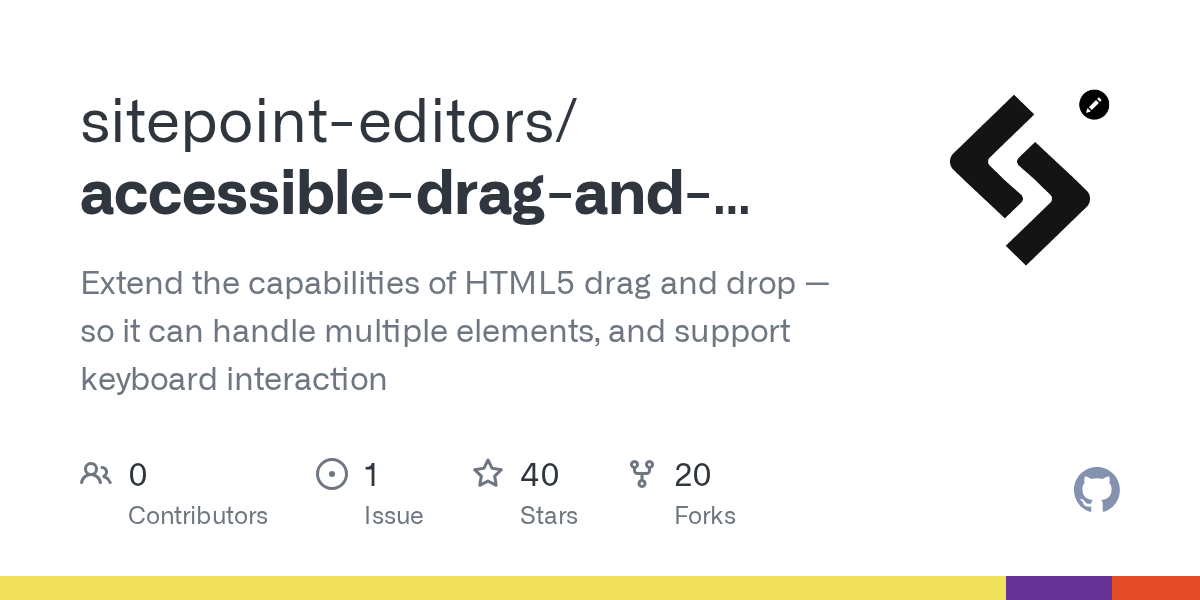 GitHub sitepointeditors/accessibledraganddrop Extend the