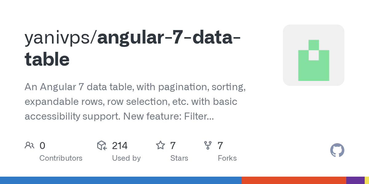 GitHub yanivps/angular7datatable An Angular 7 data table, with