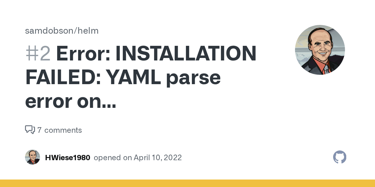 Error INSTALLATION FAILED YAML parse error on streamlit/templates