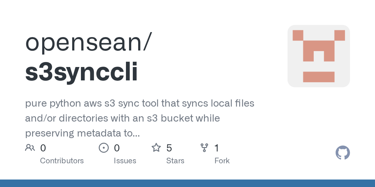GitHub opensean/s3synccli pure python aws s3 sync tool that syncs