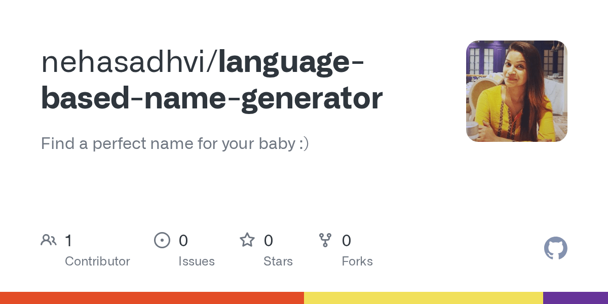 GitHub nehasadhvi/languagebasednamegenerator Find a perfect name