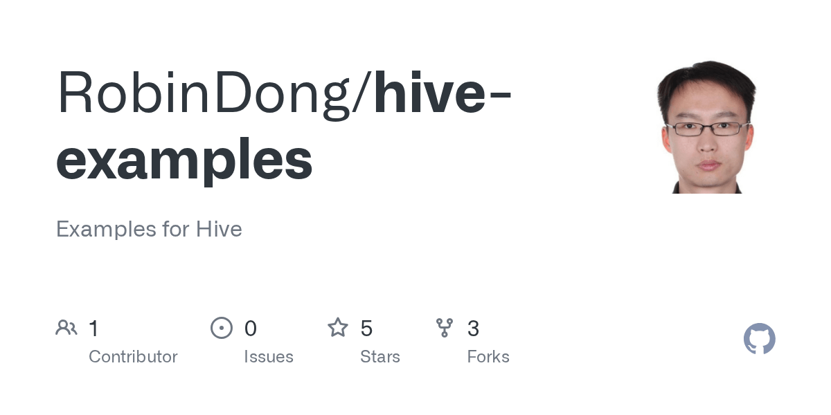 GitHub RobinDong/hiveexamples Examples for Hive
