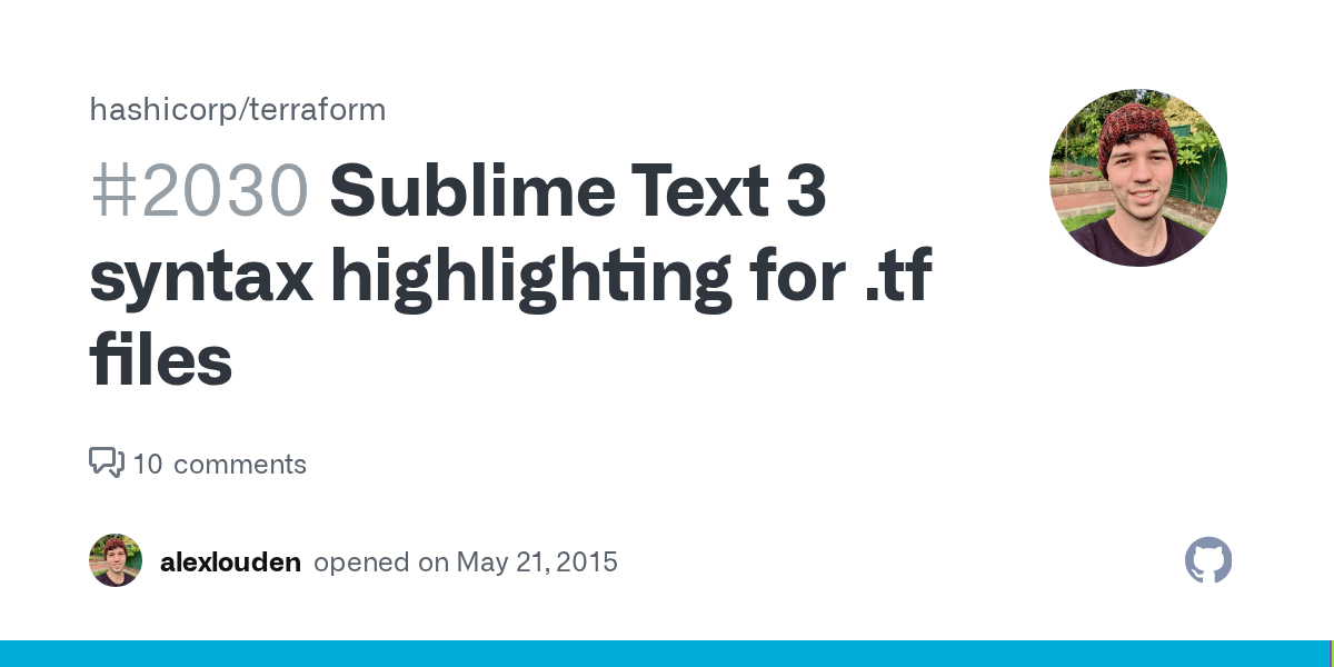 Sublime Text 3 syntax highlighting for .tf files · Issue 2030