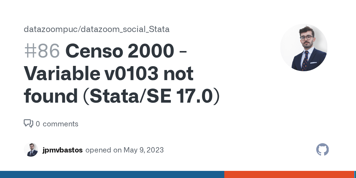 Censo 2000 Variable v0103 not found (Stata/SE 17.0) · Issue 86