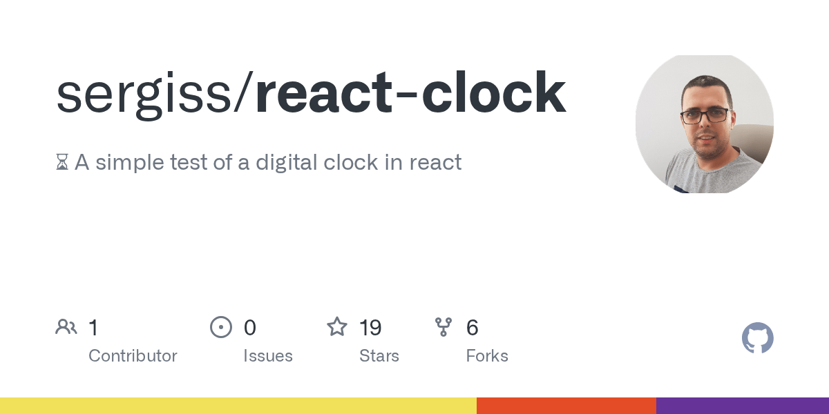 GitHub sergiss/reactclock A simple test of a digital clock in react