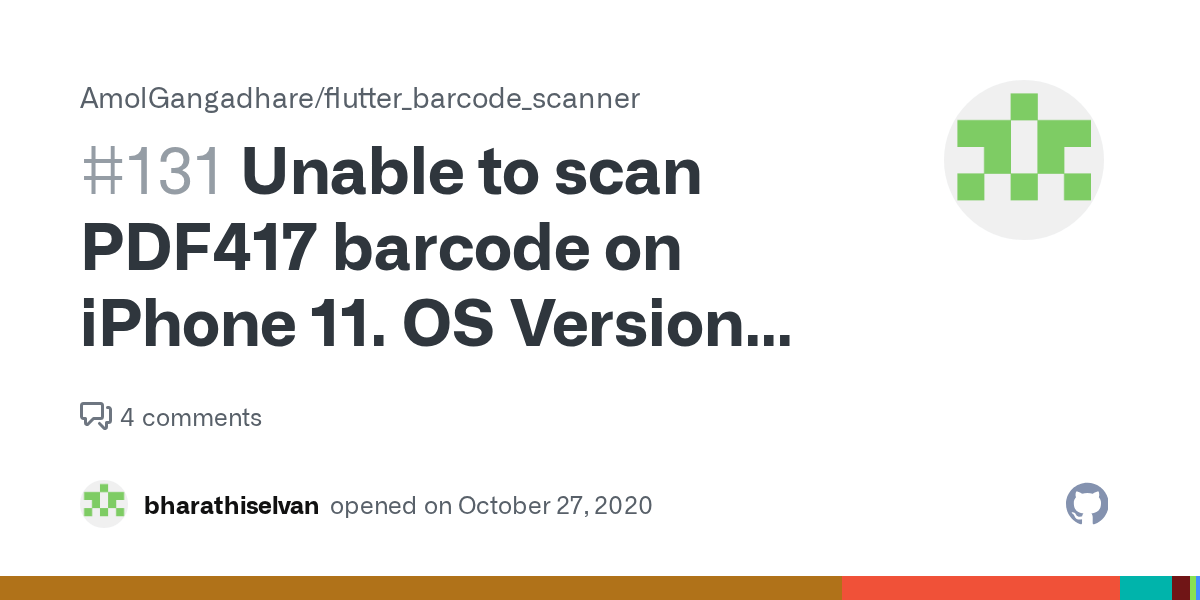 Unable to scan PDF417 barcode on iPhone 11. OS Version 13.0 · Issue