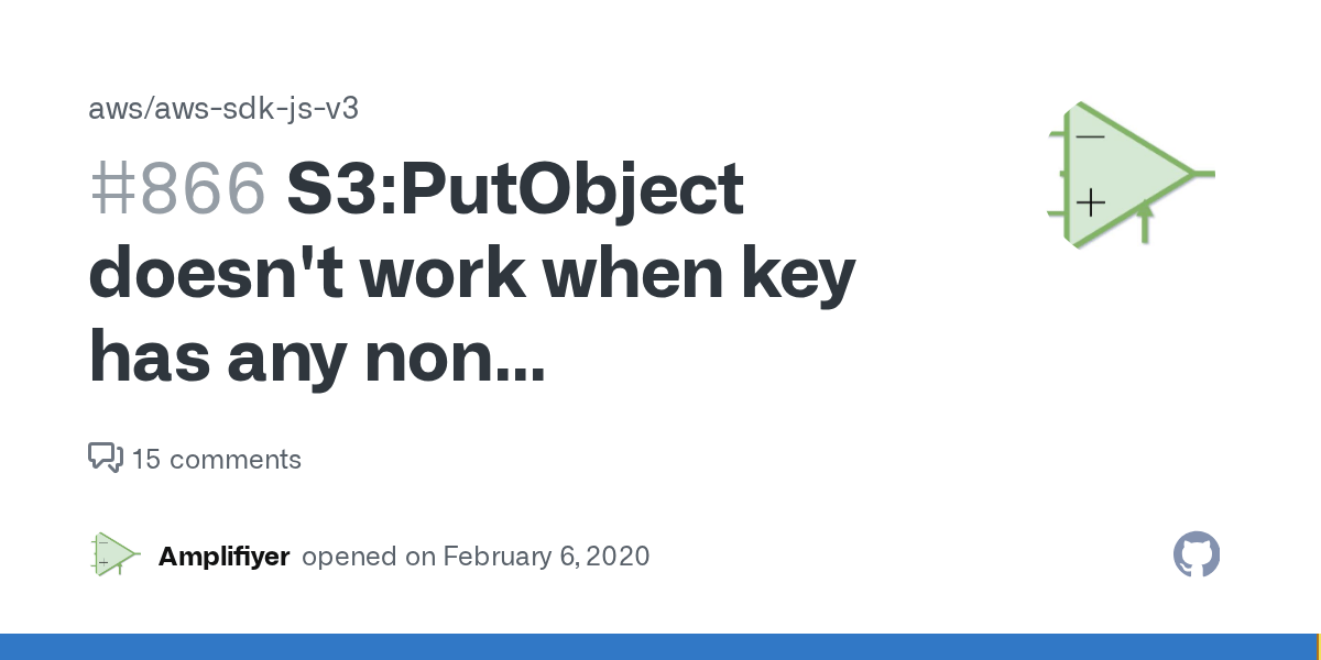 S3PutObject doesn't work when key has any non alphanumeric character