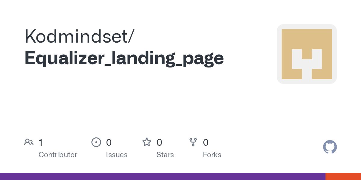 GitHub Kodmindset/Equalizer_landing_page