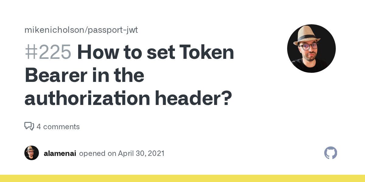 How to set Token Bearer in the authorization header? · Issue 225