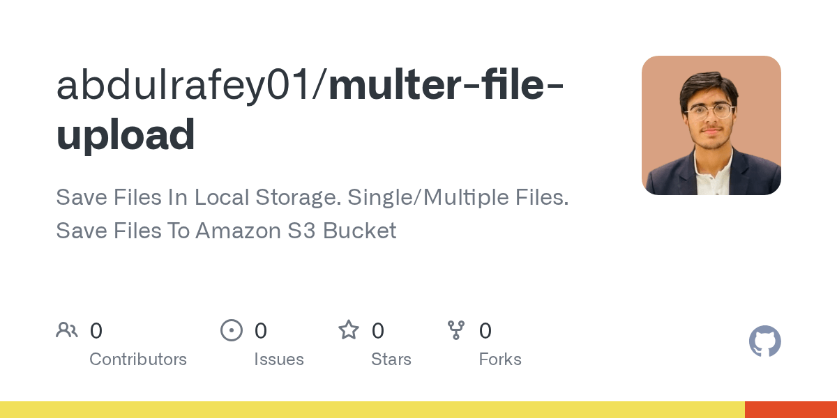 GitHub abdulrafey01/multerfileupload Save Files In Local Storage