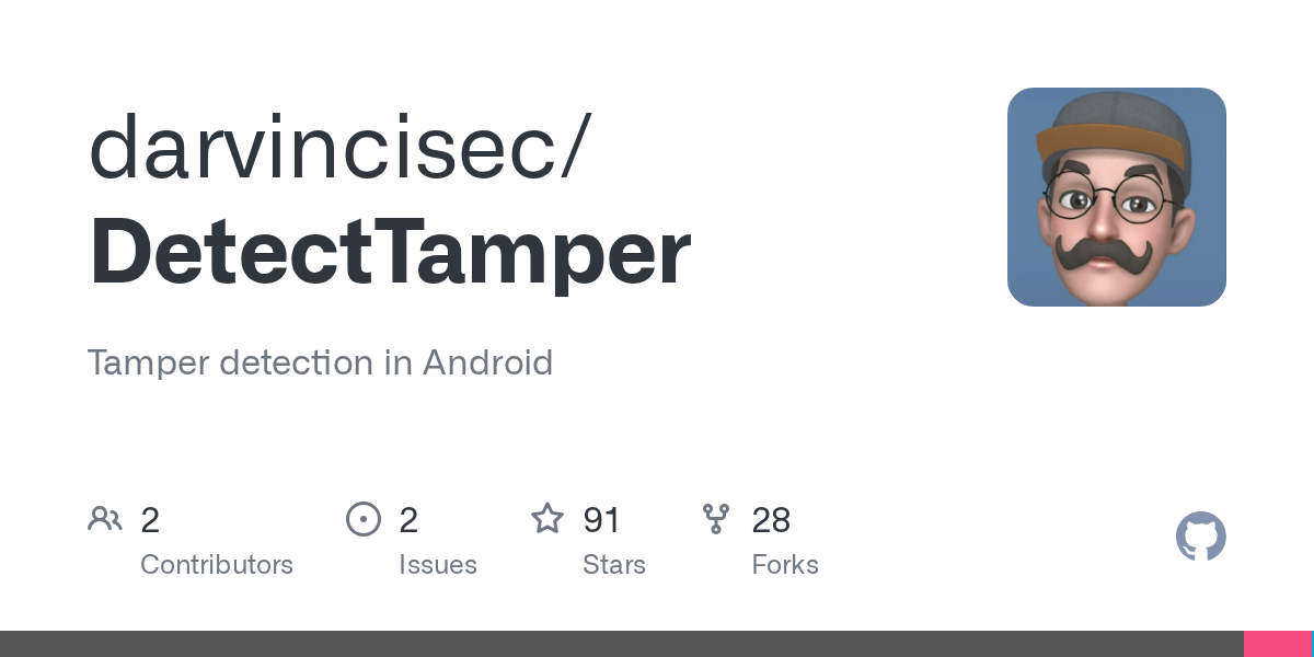 GitHub darvincisec/DetectTamper Tamper detection in Android