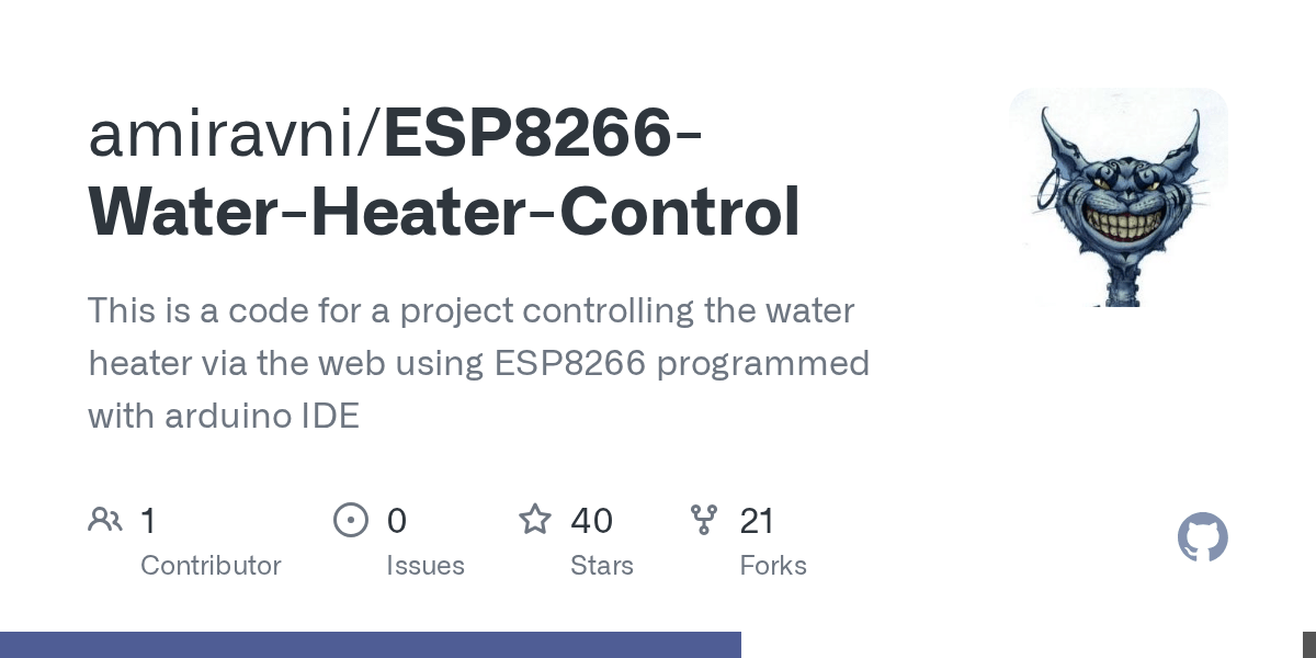 GitHub amiravni/ESP8266WaterHeaterControl This is a code for a