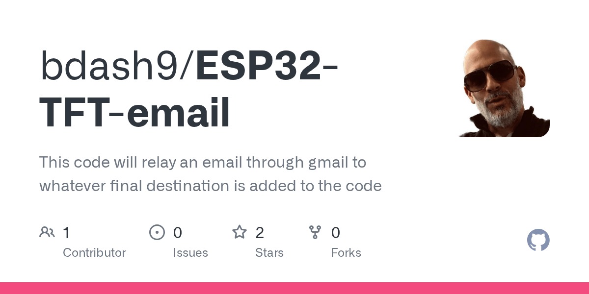 GitHub bdash9/ESP32TFTemail This code will relay an email through