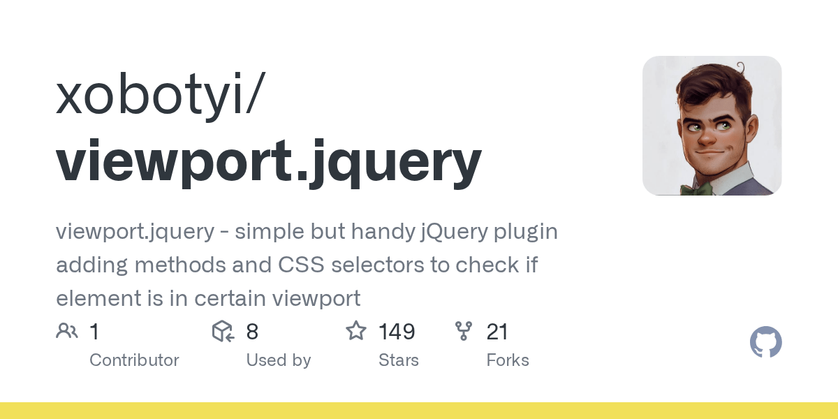 GitHub xobotyi/viewport.jquery viewport.jquery simple but handy