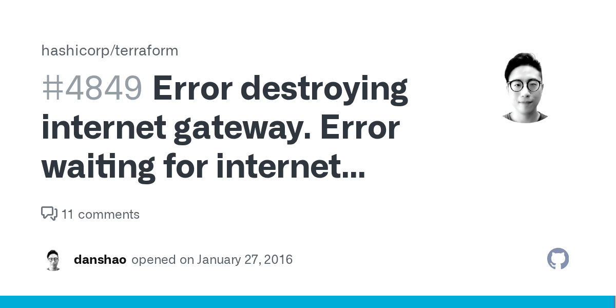 Error destroying gateway. Error waiting for gateway