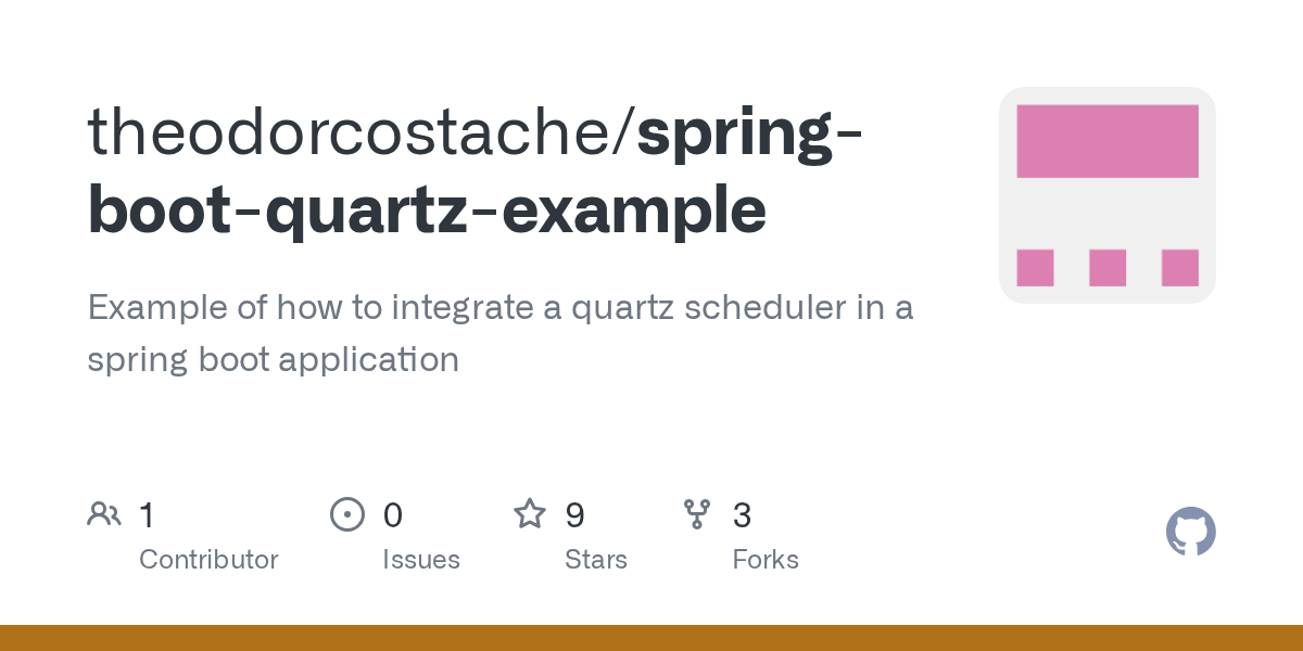 GitHub theodorcostache/springbootquartzexample Example of how to