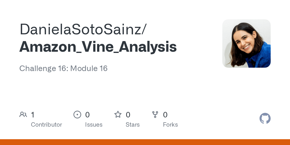 GitHub DanielaSotoSainz/Amazon_Vine_Analysis Challenge 16 Module 16