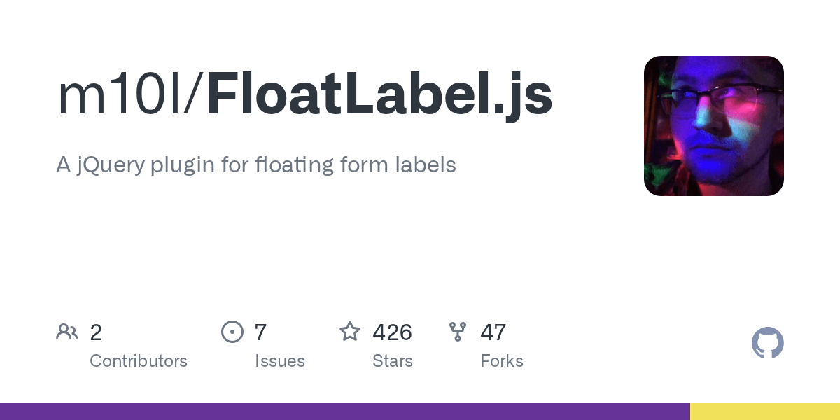 GitHub m10l/FloatLabel.js A jQuery plugin for floating form labels