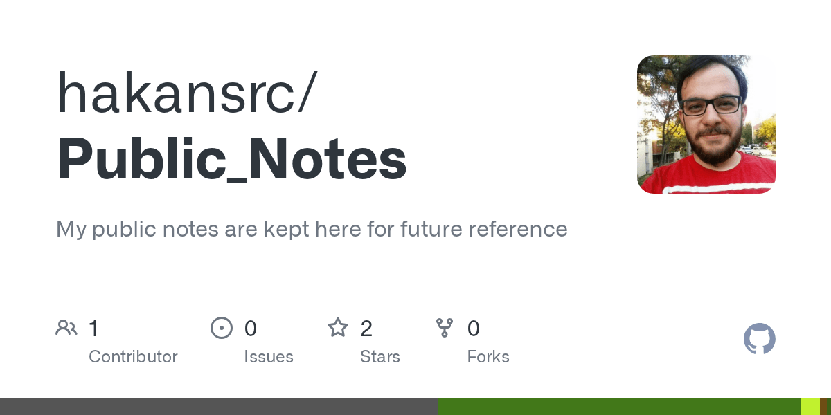 GitHub hakansrc/Public_Notes My public notes are kept here for